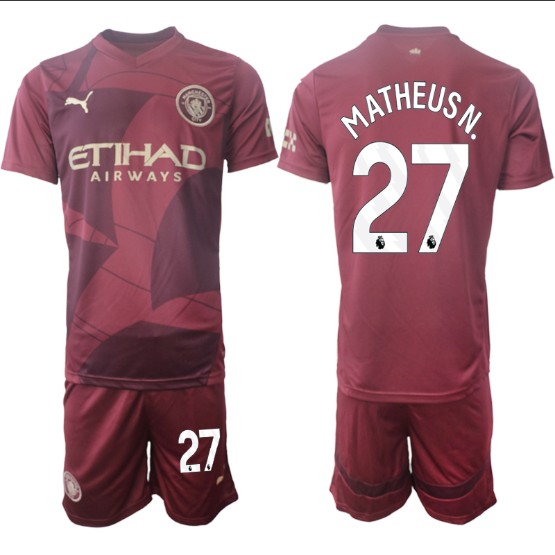 Men 2024-2025 Club Manchester City away red #27 Soccer Jersey->indianapolis colts->NFL Jersey